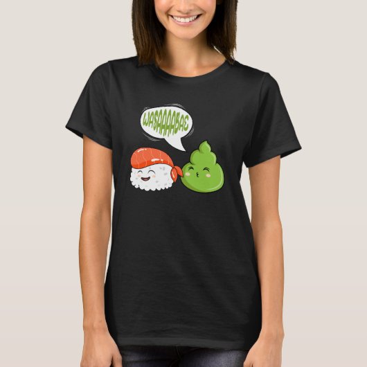 Wasabi Salmon Sushi Japanese Horseradish Paste Con Tシャツ (正面)