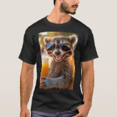 Waschbär entspannt mit coolem Drink Tシャツ (正面)