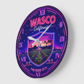Wasco California Agricultural Fields ラージ壁時計 (傾斜)