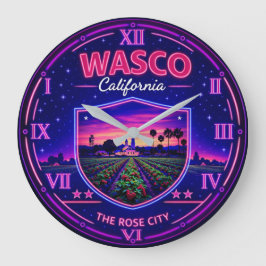 Wasco California Agricultural Fields  ラージ壁時計