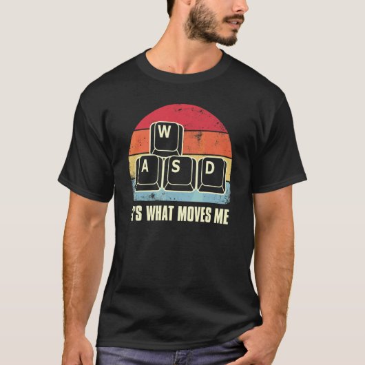 WASDが僕を動かす Pcゲーマー ゲーミング 3 Tシャツ (正面)