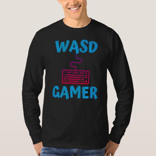 WasdゲーマーQwerty PcゲーミングキーボードコンピュータPc G Tシャツ (正面)