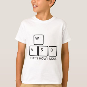 Wasdゲーミングデザイン - 象徴的なPCゲーマーキーボードのグラフィック Tシャツ