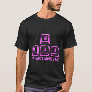 WASDコンピュータおもしろいキーボードPcゲーマーコンソールビデオ Tシャツ