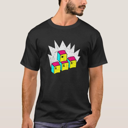WASD これが私を動かす コンピュータビデオゲーム ゲーマー Tシャツ (正面)
