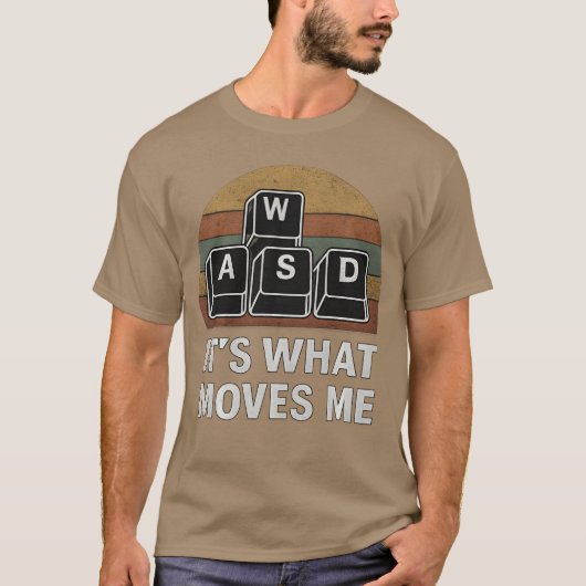 WASD ゲーミングキー 面白い PC ゲーマーデザイン コンピューター Tシャツ (正面)