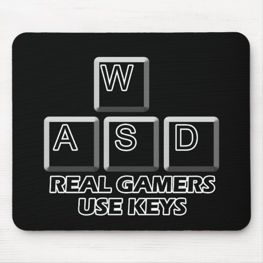 WASD -実質のゲーマーの使用鍵 マウスパッド (正面)