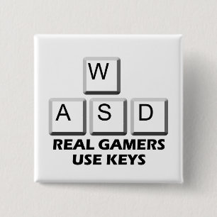 WASD -実質のゲーマーの使用鍵 缶バッジ