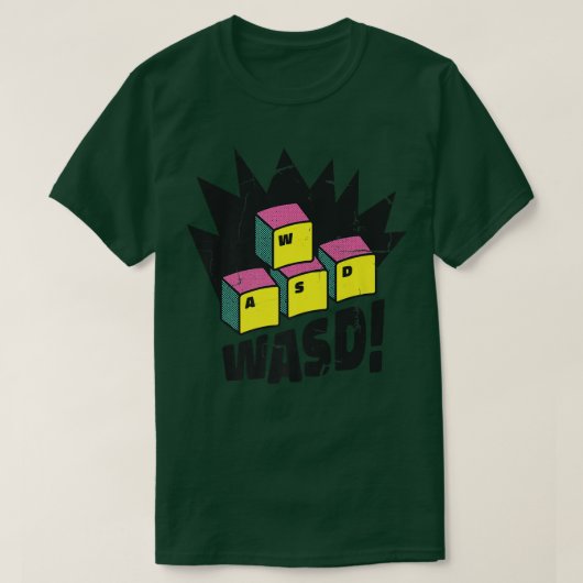 WASD Funny PC Computer Games Video Game Gaming Gam Tシャツ (デザイン正面)