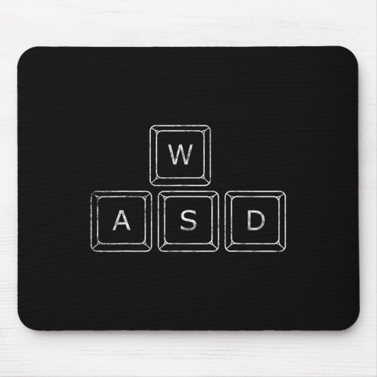 WASD PCゲーマーキー コンピューターゲームギフト マウスパッド (正面)