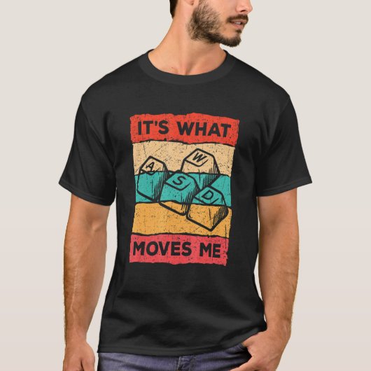 WASD PCゲーマー現在のビデオゲームヴィンテージゲームキー Tシャツ (正面)