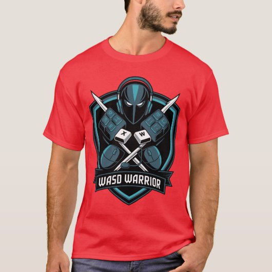 WASD PCゲーマーTシャツ - ビデオゲーム好きに贈る Tシャツ (正面)