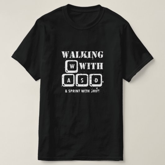 WASD - PC Gaming Esportsモード有効化 Tシャツ (デザイン正面)