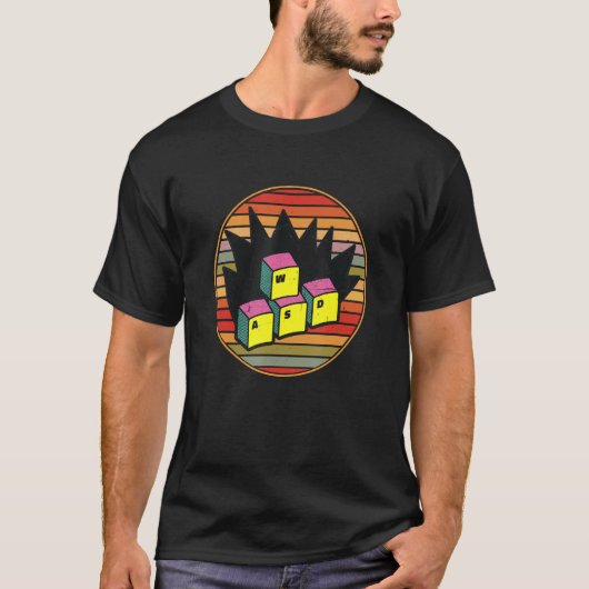 WASD Things Die Mich MoveキーボードPCゲーマーゲーム Tシャツ (正面)