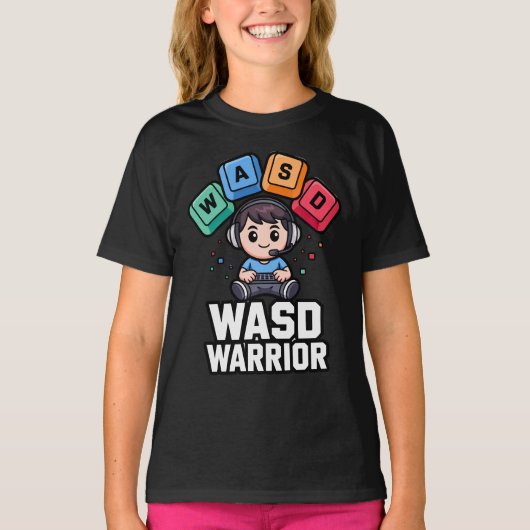 WASD Warrior PC Gamer Tshirts for Gaming Tシャツ (正面)