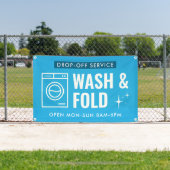 Wash and Fold Service Laundry Dry Cleaners Blue 横断幕 (インサイチュ)