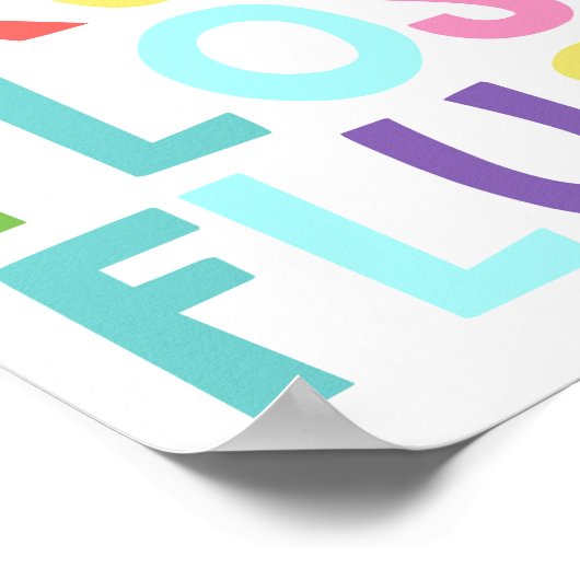 Wash Brush Floss Flush Kids Bathroom ポスター (角)