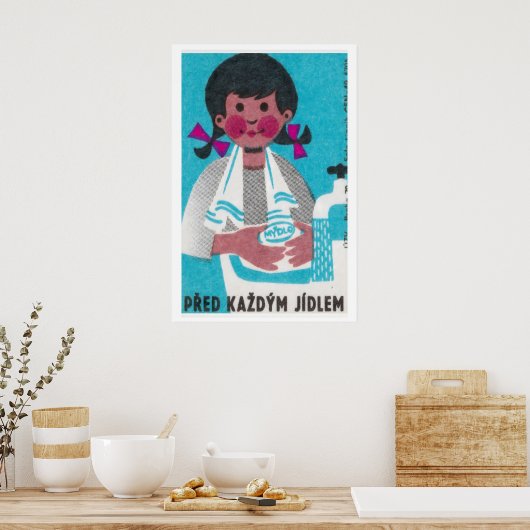 Wash Hands Before Meals - Matchbox Print ポスター (キッチン)