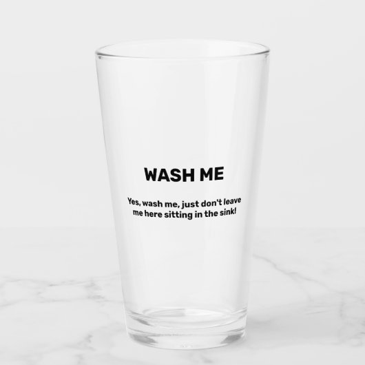 WASH ME 楽しいカスタムテキスト 汚れたグラス タンブラーグラス (正面)