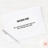 WASH ME 楽しいカスタムテキスト 汚れた 楕円形シール (封筒)