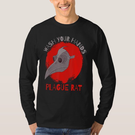 Wash Your Hands Plague Rat Medieval Plague Doctor Tシャツ (正面)