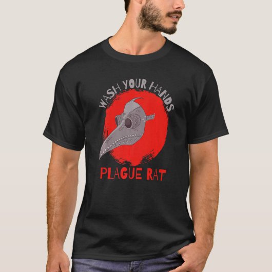 Wash Your Hands Plague Rat Medieval Plague Doctor Tシャツ (正面)