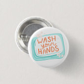 Wash your hands stay safe activist pin / button 缶バッジ (正面&裏面)