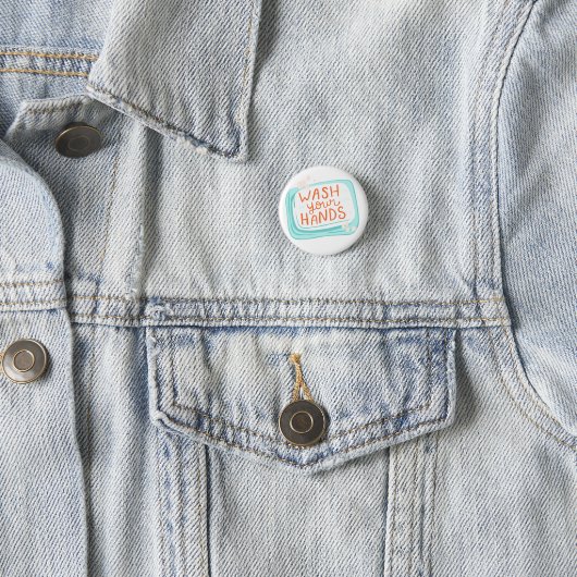 Wash your hands stay safe activist pin / button 缶バッジ (インサイチュ)