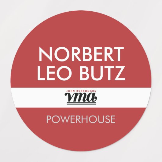 Washable Waterproof Sticker Label Black Red White ラベル (デザイン2)