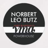 Washable Waterproof Sticker Label Black Red White ラベル (デザイン1)