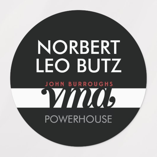 Washable Waterproof Sticker Label Black Red White ラベル (デザイン1)