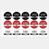 Washable Waterproof Sticker Label Black Red White ラベル (シート)