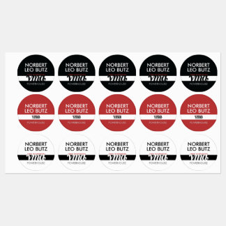 Washable Waterproof Sticker Label Black Red White ラベル