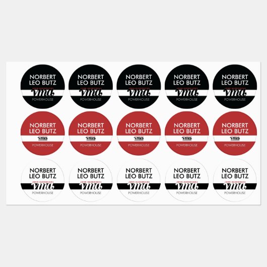 Washable Waterproof Sticker Label Black Red White ラベル (シート)