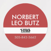 Washable Waterproof Sticker Label Black Red White ラベル (デザイン2)