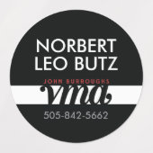 Washable Waterproof Sticker Label Black Red White ラベル (デザイン1)