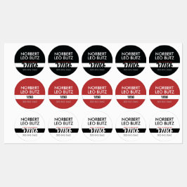 Washable Waterproof Sticker Label Black Red White ラベル