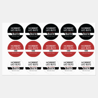 Washable Waterproof Sticker Label Black Red White ラベル
