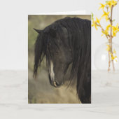 Washakie at Dawnワイルドホースグリーティングカード カード (黄色い花)