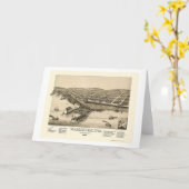 WashburnのWIのパノラマ式の地図- 1886年 カード (黄色い花)