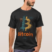 Washed Bitcoin Logo Crypto Blockchain Design Tシャツ (正面)