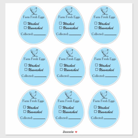 Washed or Unwashed Egg Sticker Collected Date シール (シート)