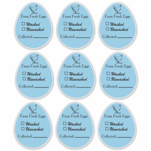 Washed or Unwashed Egg Sticker Collected Date シール (正面)