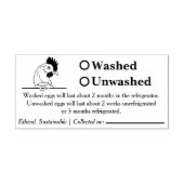 Washed Unwashed Chicken Egg Carton Packaging セルフインキングスタンプ (デザイン)