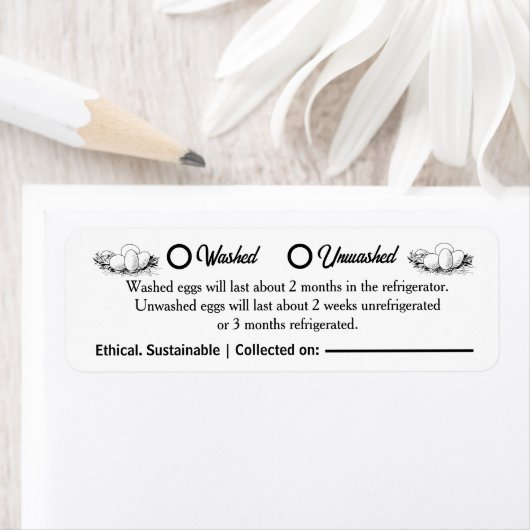 Washed Unwashed Chicken Egg Carton Packaging ラベル (インサイチュ)