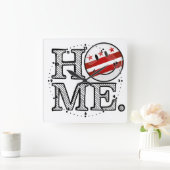 Washhington DCの微笑の旗の家 スクエア壁時計 (ホーム)