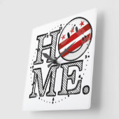 Washhington DCの微笑の旗の家 スクエア壁時計 (傾斜)