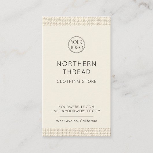 Washing Care Instructions Logo Clothing 名刺 (正面)