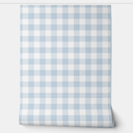 Washing Powder Soft Blue Gingham Check 壁紙