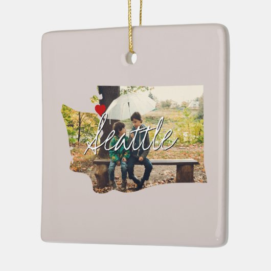 Washington州写真の挿入と町名 セラミックオーナメント (左)